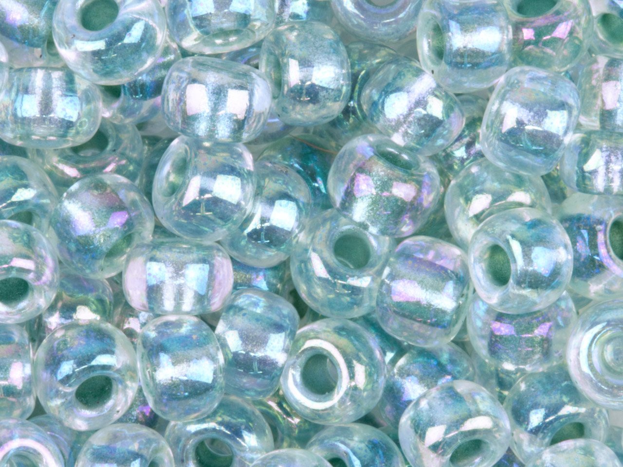 Round Seed Beads Size 6/0 20g Seafoam Lined Crystal AB
