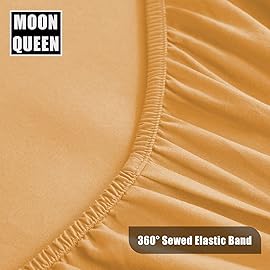 MOONQUEEN 2-Pack Baby Fitted Crib Sheets - Soft Breathable Microfiber Toddler Nursery Sheet Set for Boys and Girls, Fits Standard Size Crib Mattress 28 x 52 x 8in, orangey