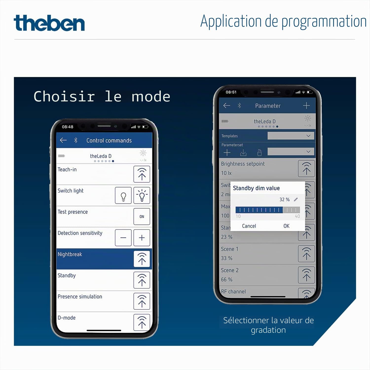 Theben 1030062 LUXA 103 S360-100-12 AP WH détecteur de présence 360°