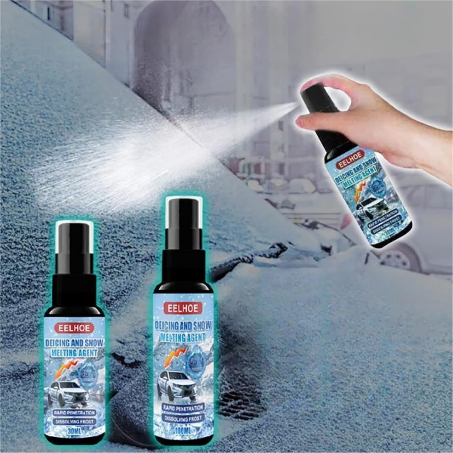 3 Pcs Melt it! Windshield DeIcer, Defrosting DeIcer Spray