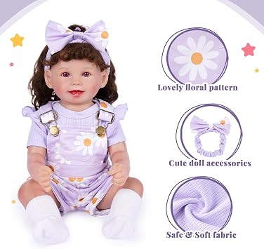 BABESIDE 4 Pcs Reborn Baby Doll Clothes Set for 17-22 Inch Baby Dolls