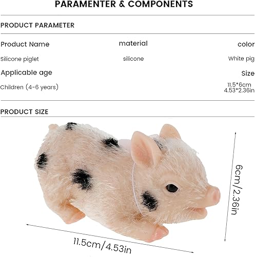 Miniatura 9 de Eummy Cerdo mejor regalo mini cerdo de silicona realista blanco de 5 pulgadas animales falsos elásticos de cuerpo completo de silicona para bebés