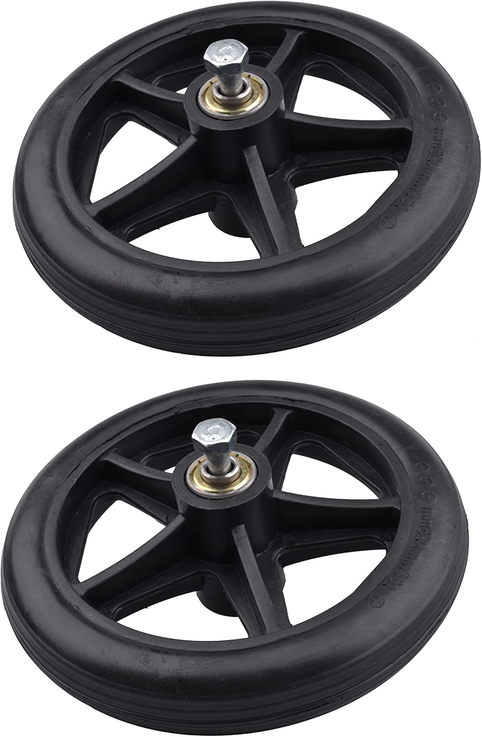 2PCS Solid Wheel Replacement for Wheelchairs, Rollators, Walkers (6 Inch) : Health & Household