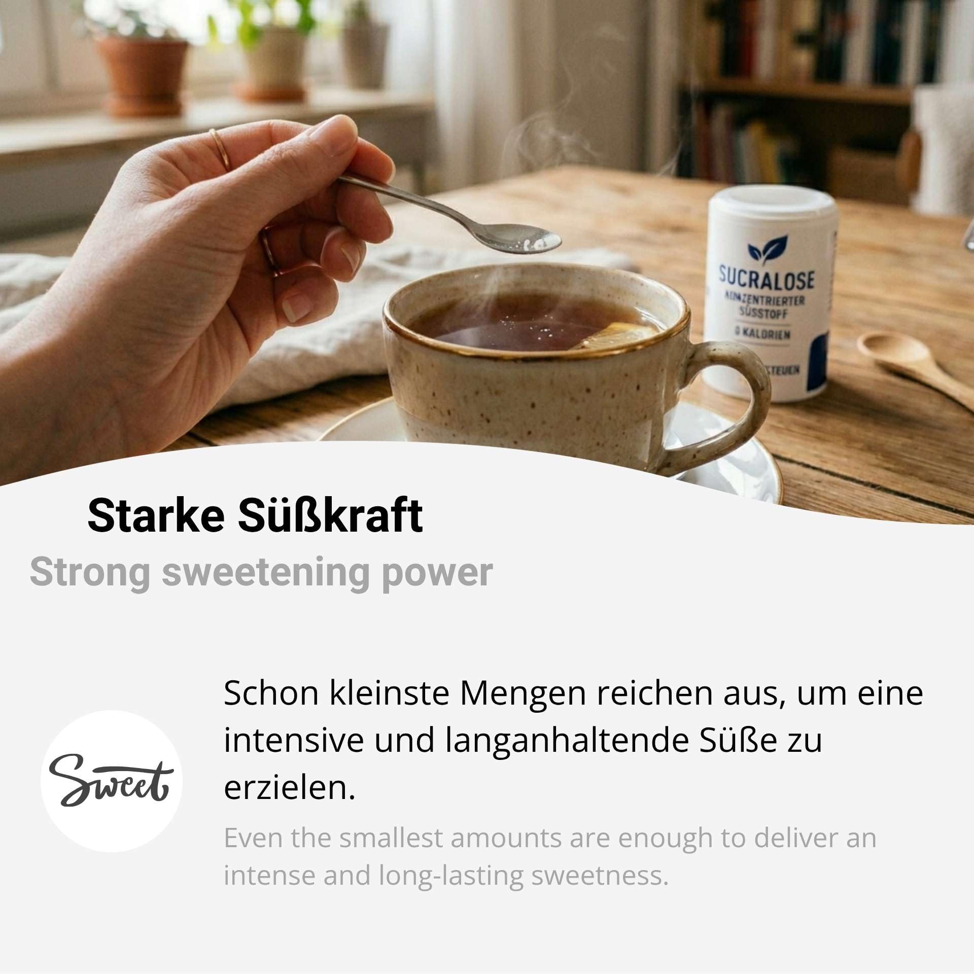 Sucralose Pulver kalorienfreier Zuckerersatz 500g Süßstoff 600x süßer als Zucker