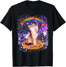 Space Cat Pizza Rainbow Cat Galaxy Cute Kitty In Space T-Shirt