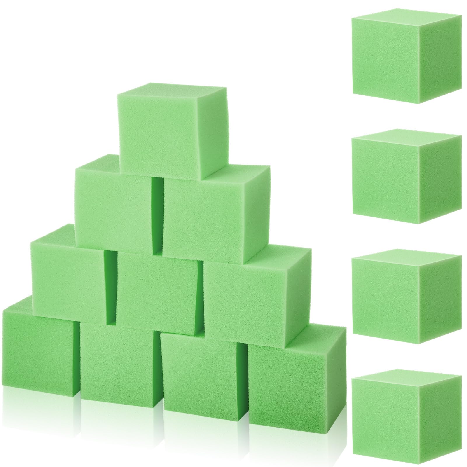 Treela 100 Pieces Foam Pit Blocks, Trampoline Padding for Gymnastics, Parkour Courses, Trampoline Arenas, BMX, 4 x 4 x 4 Inches (Green) โ image 1