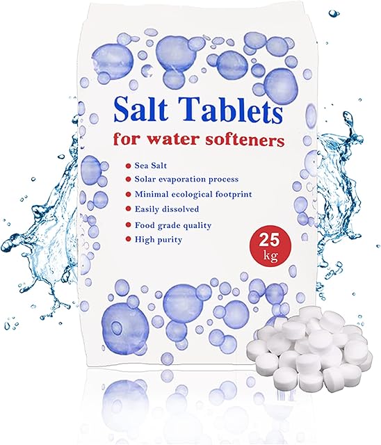 25 Kg Salt Tablets | Water Softener | Food Grade | Compatible to All Water Softner Machines 100% Genuine British water softener salt tablets 25kg, Salt Tablet 1 pack