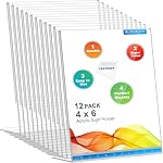 BlueValley Porte-signaux acryliques clairs - 8.5x11" Support d'affichage en papier inclinable pour bureau, support acrylique pour affichage Show Fairs Flyer Brochure, affiche de document d'exposition, cadre photo, table de restauration Menu-paquet de 6