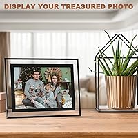 Vista 3 de IZIDDO Juego de 2 Marcos de Fotos de 4 x 6 Pulgadas, Marco de Foto de Vidrio Negro, Solo para Exhibición en Mesa, Marco de Foto para Regalo