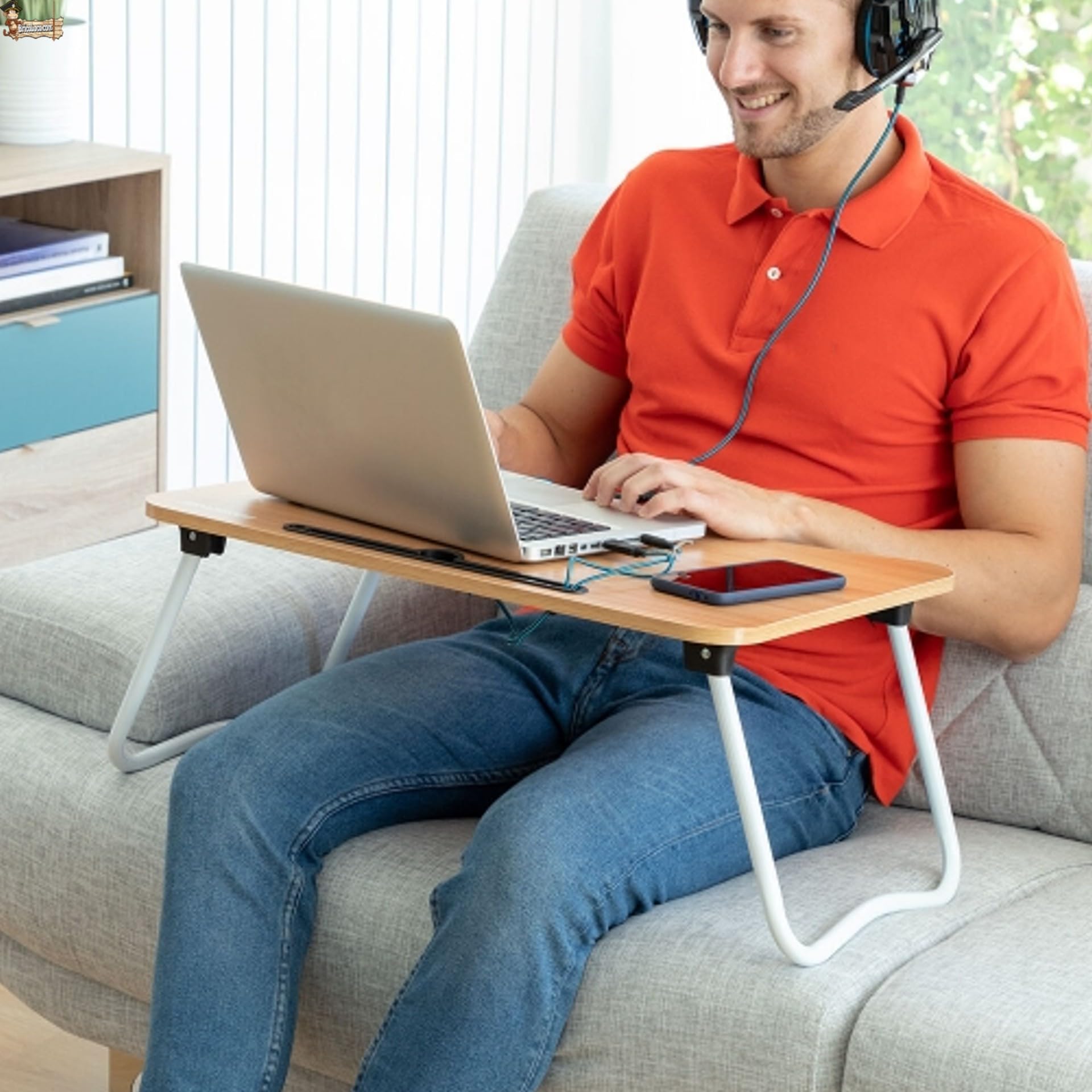 BricoLoco.com Mesa Auxiliar Plegable, para sofá, Cama, sillón ¡¡¡Pack 2 UDS.!!! Bandeja Soporte Ordenador portátil, Tablet, Libros, móvil. para Comer, desayunar, Leer, Escribir. Multifunción (2)