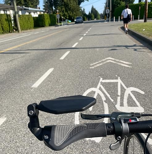 Miniatura 6 de Hafny Espejo de bicicleta eléctrica con extremo de barra, espejo de bicicleta para manillar de superficie grande, espejo de bicicleta de vidrio de