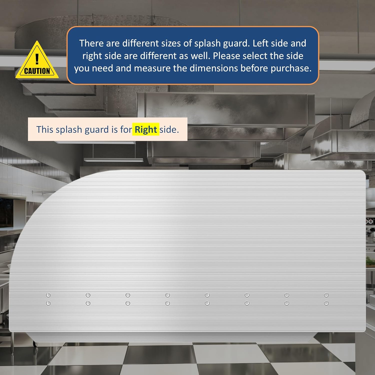 GSW SP-SH1810R Stainless Steel Insert Type Splash Guard for Commercial Restaurant Hand Sink and Compartment Prep Sink, ETL Certified (22"L x 11"H Right)