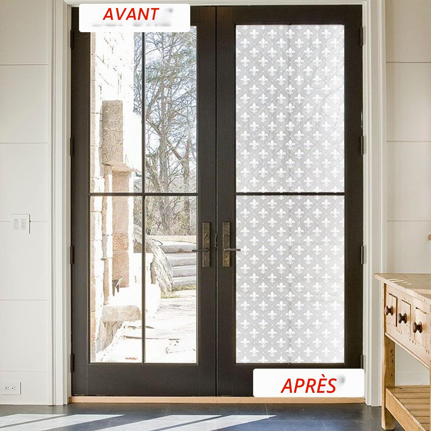 Fleur Film Occultant Fenêtre Electrostatique Vitre Bon Intimité, Translucide Film pour Anti UV Dépoli pour, Maison fenêtre Salle de Bain Décoration en Verre, Feuille 150x58CM