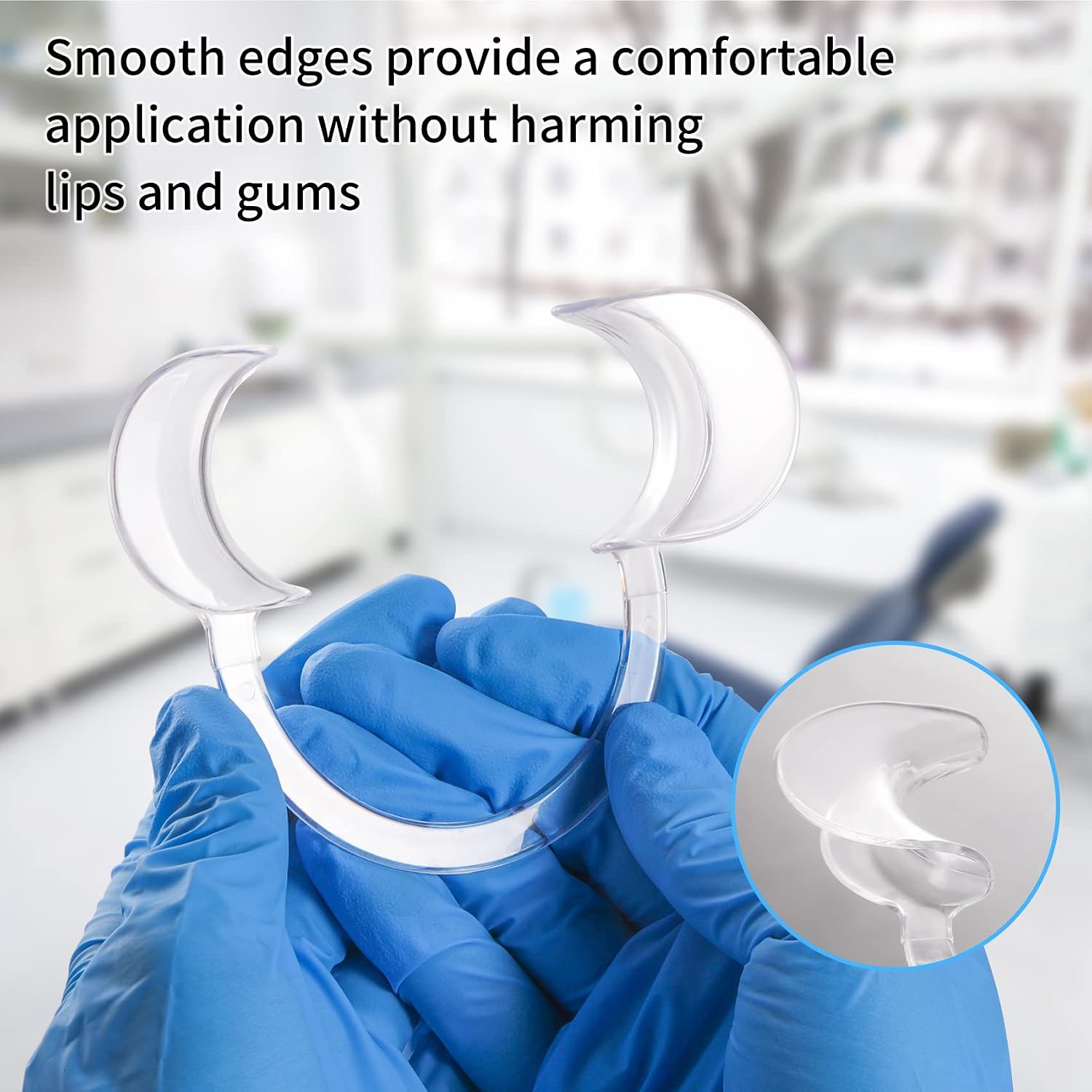 Annhua Dental Mouth Opener Tool 30 Pcs C-Shape Dental Cheek Retractor with 3 Sizes, Disposable PC Plastic Mouth Retractor for Teeth Whitening and Party Game Accessories - Heat Resistant|Clear