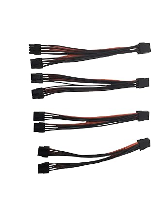 4 Pack UL 1007 Wire 18AWG PCI-E 8pin to Dual 8-pin Y-Splitter Extension Cable for GPU Mining