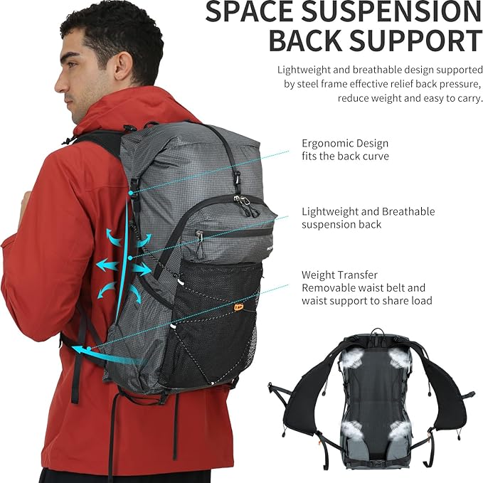 Mochila de Senderismo IX INOXTO 30L Impermeable para Hombre y Mujer miniatura 4