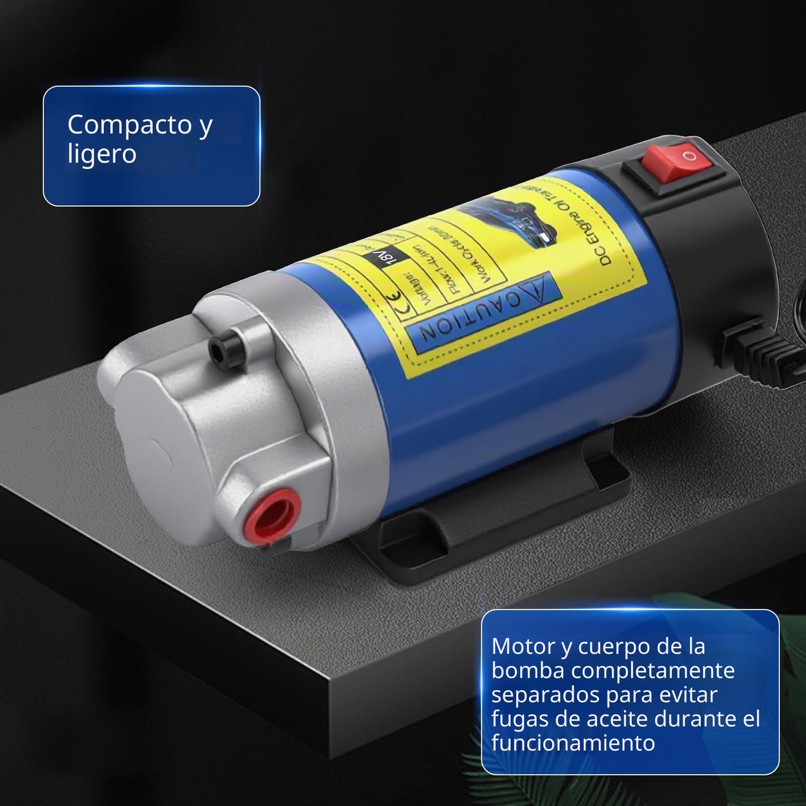 Bomba de Transferencia Diésel sin cable 100W para Makita 18V (sin Batería) | Bomba Portátil de Extracción de Aceite de Motor, con 2 Mangueras, para Tractor, Caravana, Barco, Camión