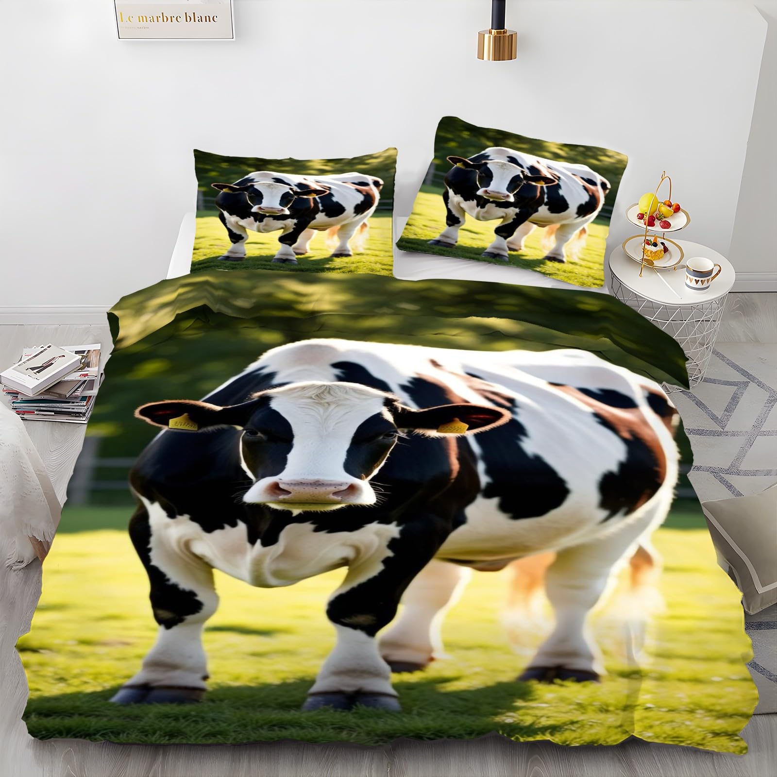 Linge de lit 240x260 noir et blanc en microfibre douce premium