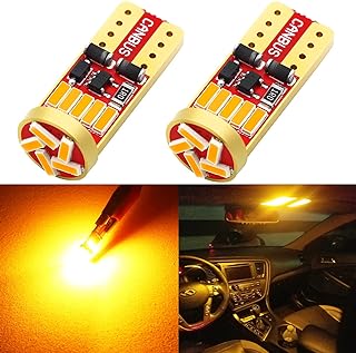 194 LED Amber Yellow Bulb Super Bright Miniature Wedge 168 2825 2827 T10 4014 Chipsets LED Replacement Bulbs for Car License Plate Dome Map Reading Courtesy Side Marker Lights