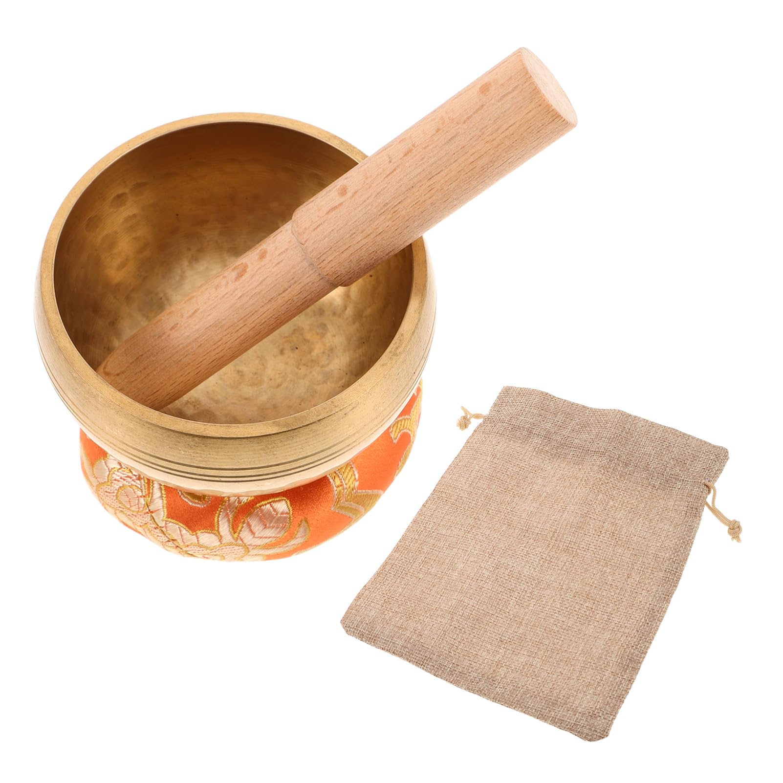 TOYANDONA Bol Chantant Tibétain Cuivre Tapis et Bois pour Yoga et Amélioration Du Sommeil Artisanat Népalais Unique