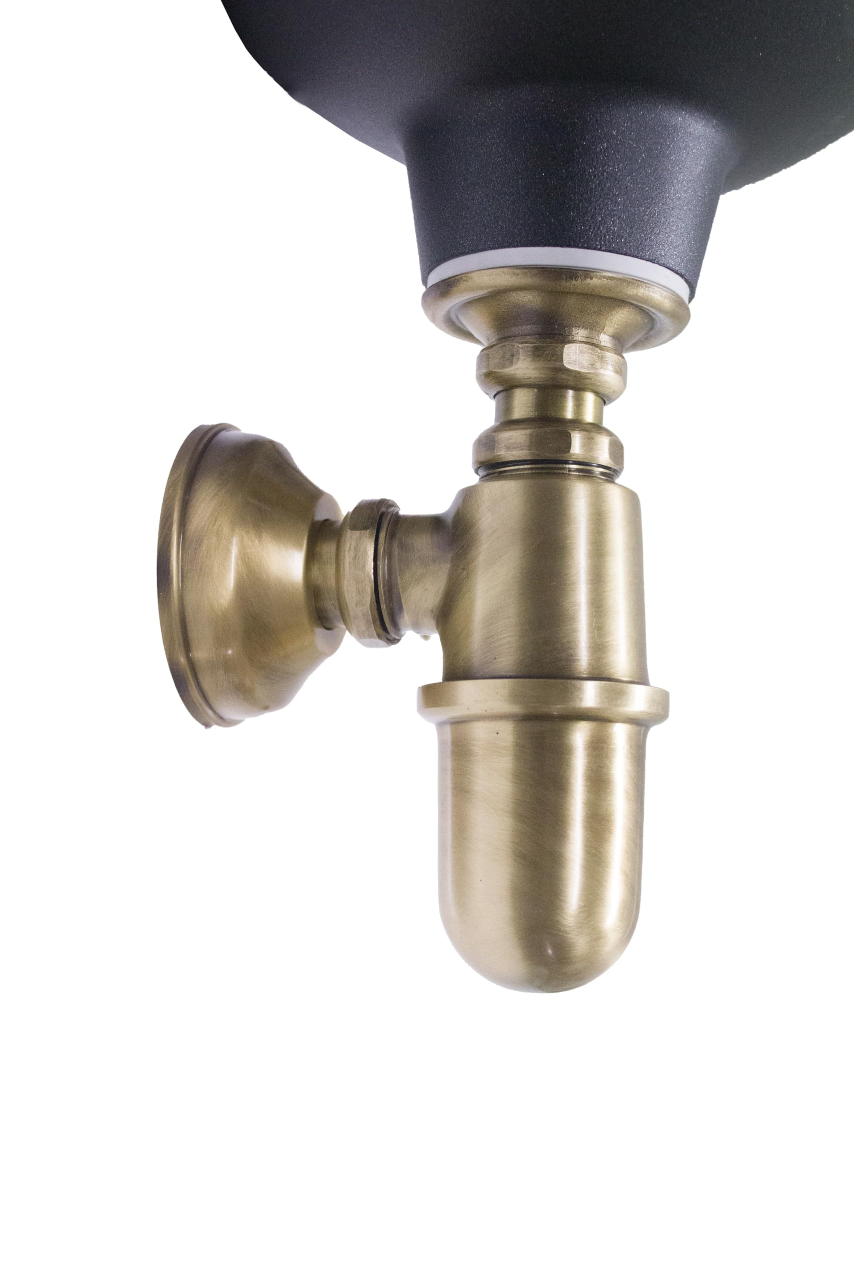 FONDERIA BONGIOVANNI | Sifone per Fontana da Giardino | Sifone in Ottone Bronzato | con Piletta da 1" | per Fontana | Vasca Lavello | Scarico per Fontana
