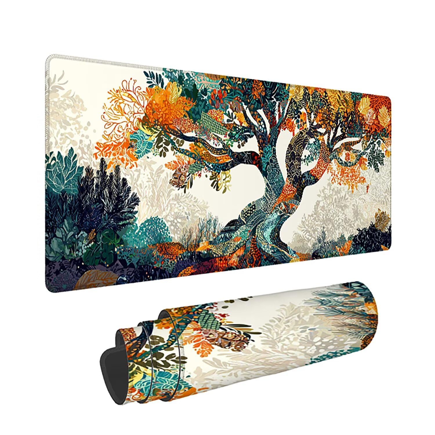 Fabryczna podkładka pod mysz XXL - 1400x600x3mm - Duża kolorowa mata na biurko z przeszytymi krawędziami i antypoślizgowa wodoodporna do komputera, laptopa poprawia precyzję i szybkość. -35480