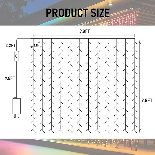 Miniatura 4 de Dazzle Bright 300-Tira 300 luces LED navideñas luces RGB impermeables que cambian de color con control remoto y aplicación para dormitorios,