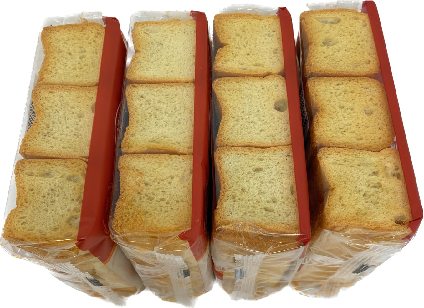 Three Little Pigs Imported Petit Toast. Light And Crispy Original Toasted Wheat Bread Cracker 4-2.8oz PACK Bundle With Kokobunch Kit.