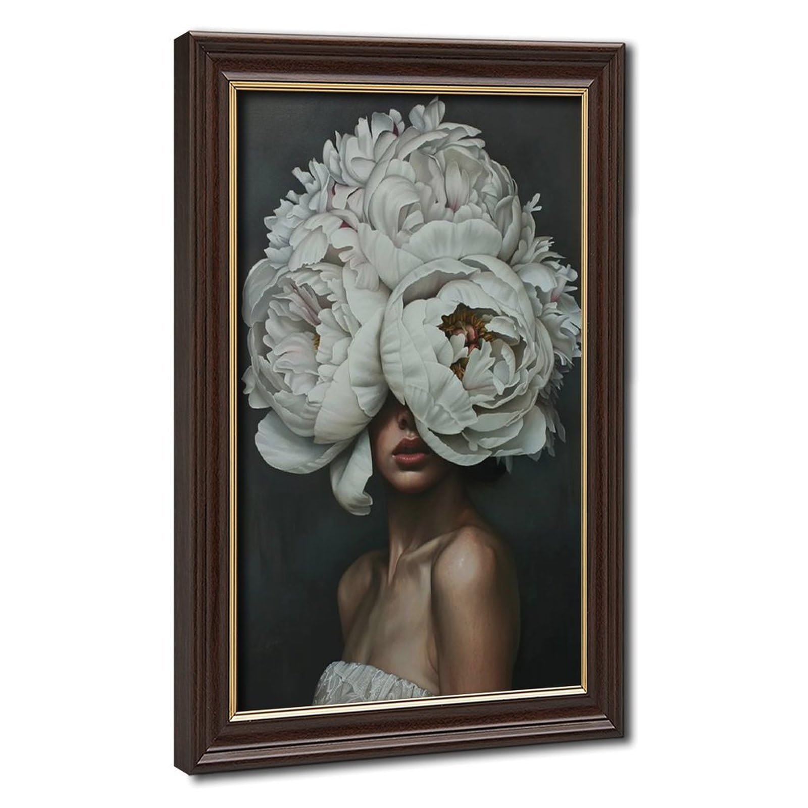Bareronor Floral Woman Portrait (3) Canvas Poster Bedroom Decor Landscape Office Room Decor Gift 24" L X 36" W