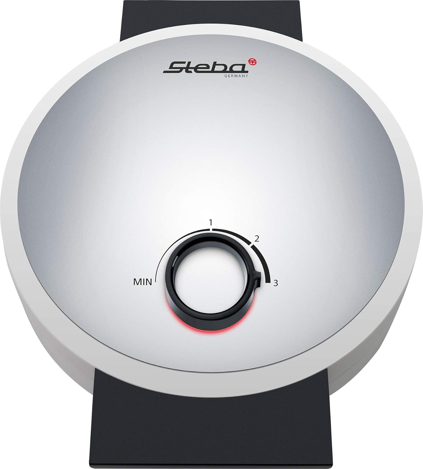 WE 16 waffle iron for 5 heart waffles, diameter 16.5 cm, low-fat baking thanks to non-stick coating, stepless temperature control, optimal browning, 1000 watts, silver/white