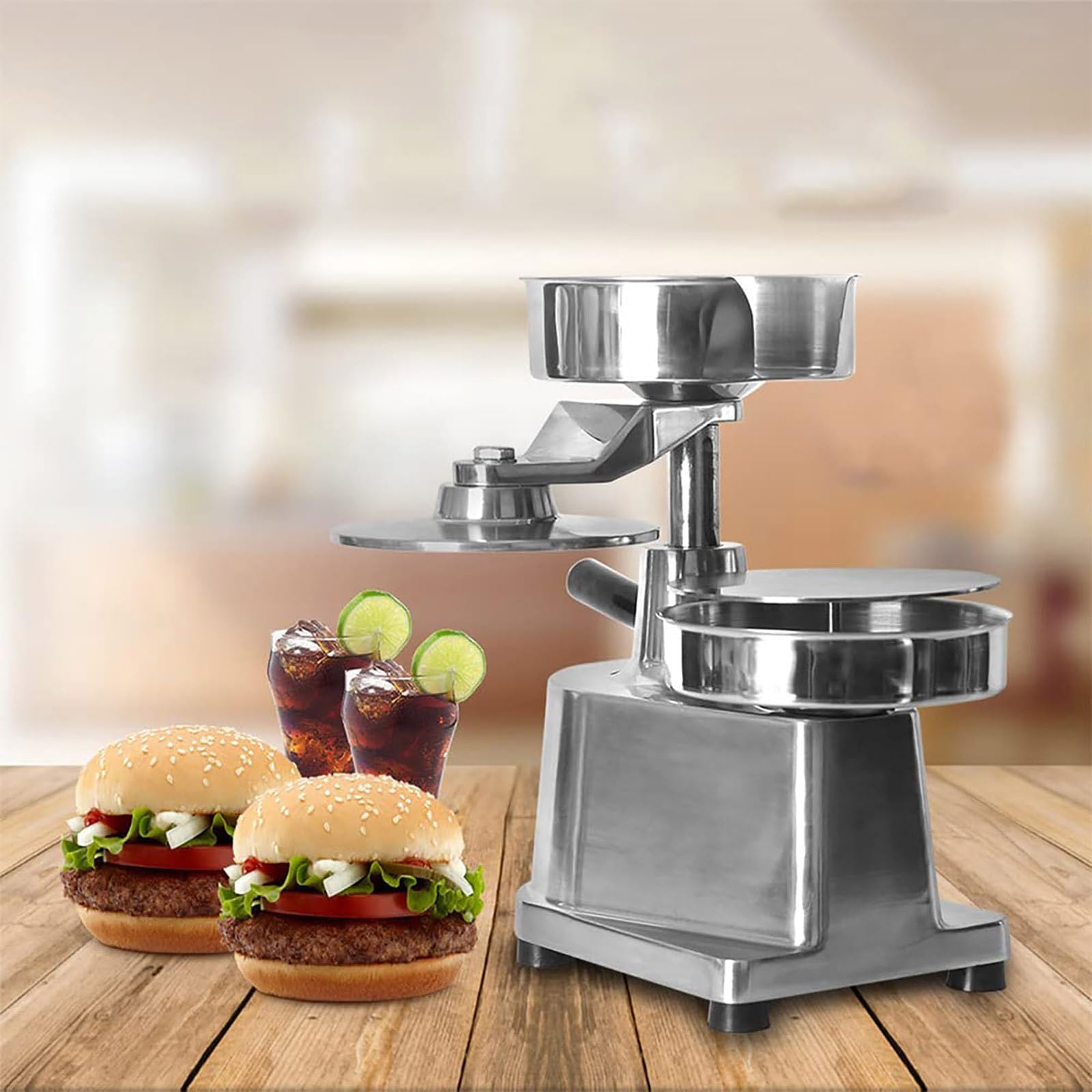 Robuste Hamburgerpresse, professionelle Edelstahl-Burger-Patty-Maker, manueller Fleisch-Pattyformer für gewerbliche Küche und Restaurant
