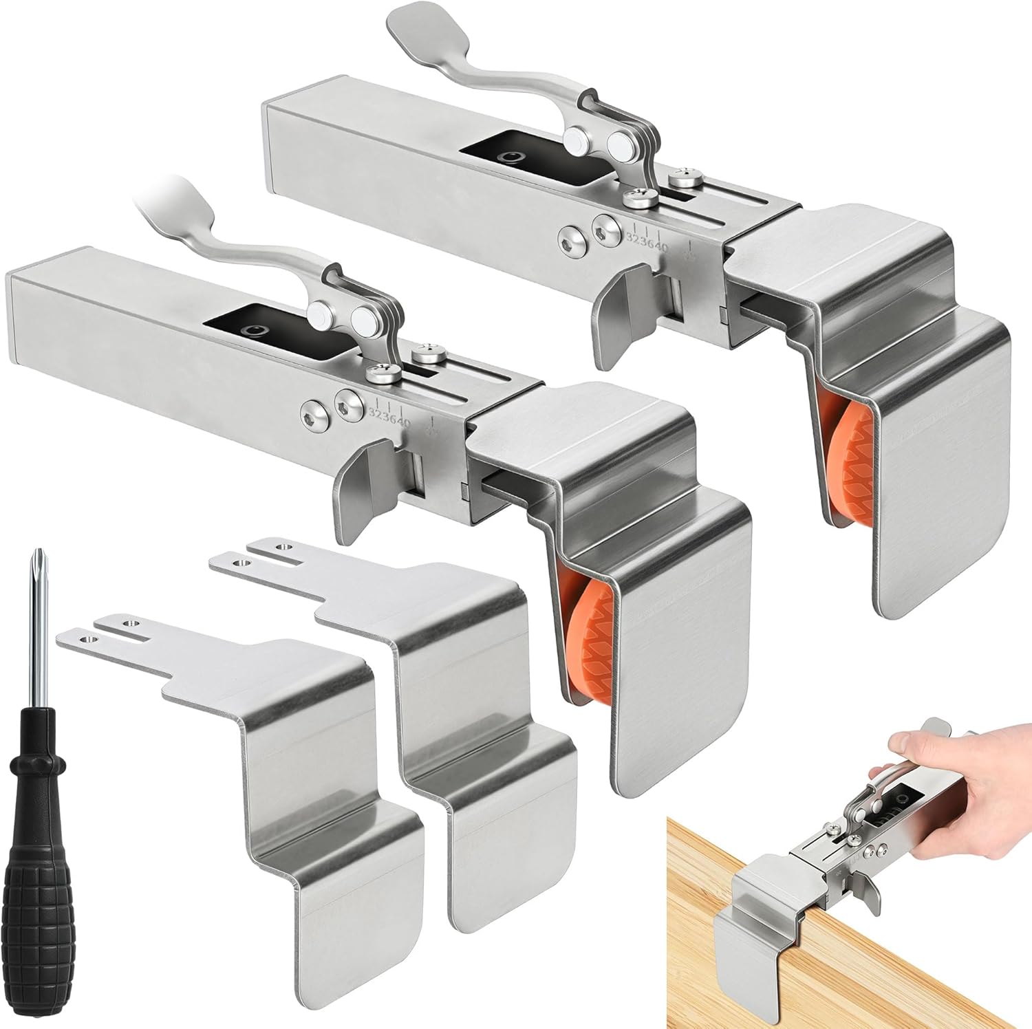 2 Pack Drawer Front Installation Clamps, Efficient Cabinet Drawer Clamps Quick-Install Adjustable Drawer Fixing Clip Panel Clamp for Woodworking, Easy, Labor-Saving, Universal