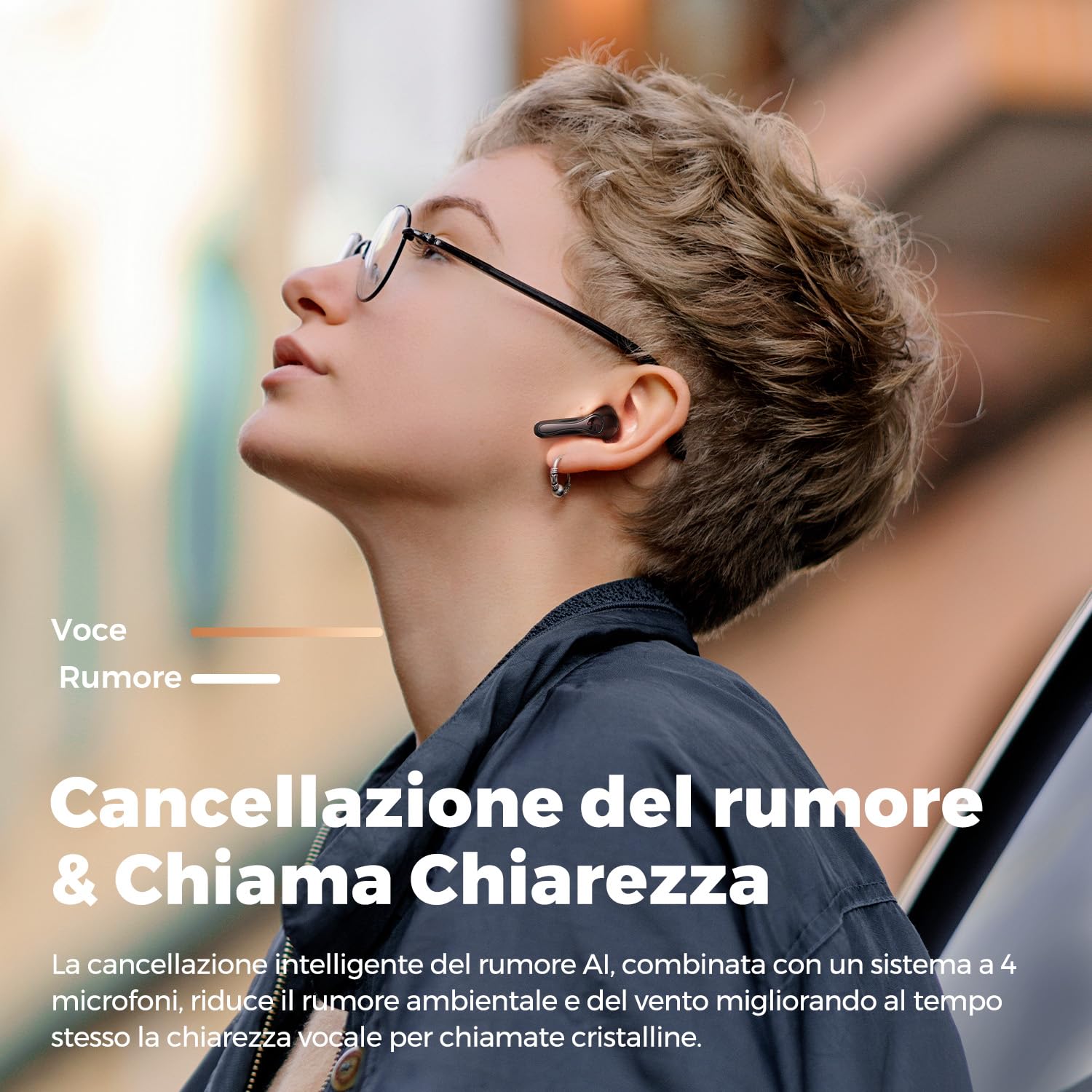 SoundPEATS Air5 Lite Cuffie wireless Bluetooth 5.4, decodifica audio LDAC, certificazione Hi-Res, 30 ore, connessione multi-dispositivo, supporto APP | · Hi-Res Audio · chiamate AI-ENC antivento · Multipoint · IPX5 · 15min=3h · 4,47g leggeri