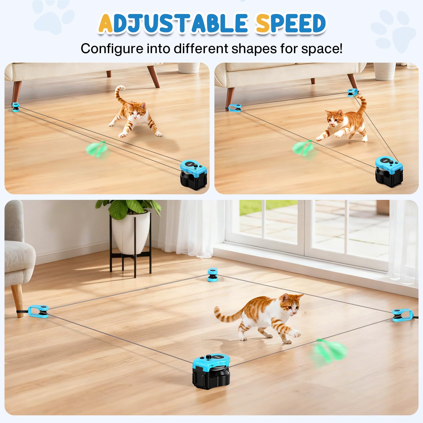 DoubleCare Jouet électrique pour chat et jouet d'intelligence pour chat automatique/télécommandé, jouet interactif pour chats domestiques avec vitesse réglable