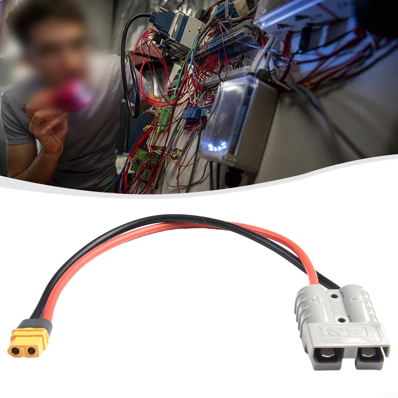 Cavo Adattatore Da Connettore Anderson 50A A XT60, 12 AWG 30cm Per Pannelli Solari E Power Station Portatili