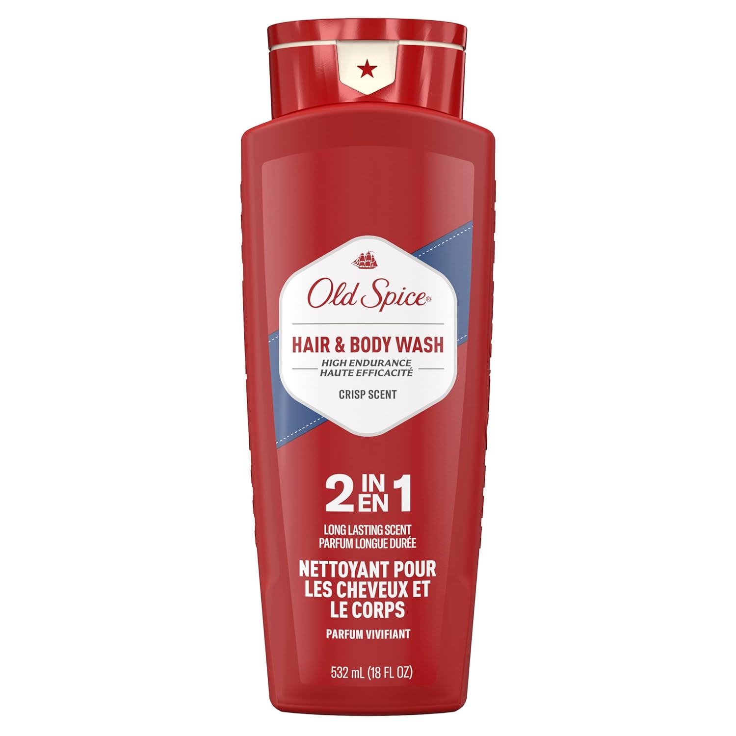 Old Spice High Endurance Hair + Body Wash for Men, Crisp Scent, 18 fl oz Old Spice High Endurance Hair + Body Wash for Men, Crisp Scent, 18 fl oz