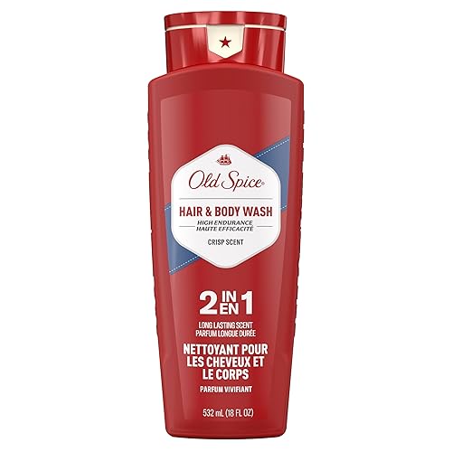 Old Spice Gel de baño y cabello de alta resistencia para hombres, aroma crujiente, 18 onzas líquidas