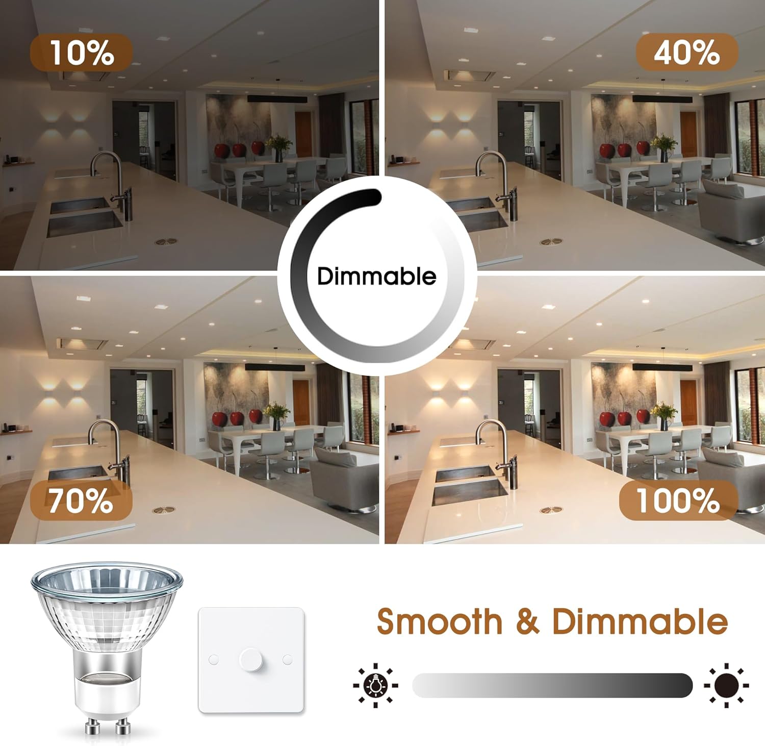 GU10 Halogen Bulbs 50W, gu10+c 120v 50W Halogen Light Bulbs, 2800K Warm White, Dimmable GU10 MR16 Light Bulb for Scent Wax Burner, Track Lighting, Range Hood Lamp, Candle Warmer Fragrance Melt, 6 Pack