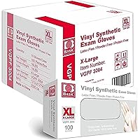 Vista 1 de Jointown Basic Medical - Guantes de examen de vinilo transparente, sin látex y sin polvo, VGPF-3004 (caja de 1000), extra grandes
