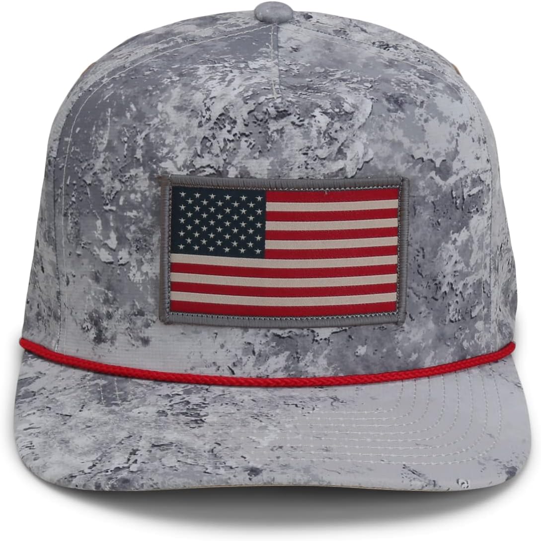 Paramount Outdors Performance Perforated American Flag Trucker Hat Rope Cap Snapback