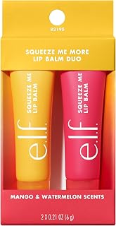 e.l.f. Squeeze Me Lip Balm Duo Mango Watermelon - Hydrating Sheer Tint with Hyaluronic Acid, Vegan Cruelty-Free