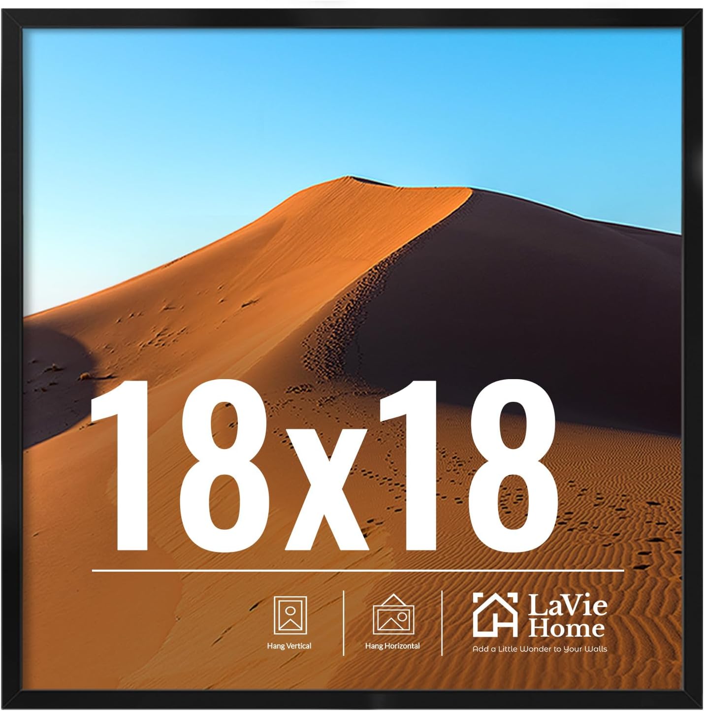 LaVie Home 22x28 Picture Frame for Wall Display, 22x28 Black Picture Frame with HD Plexiglas, 22 x 28 Poster Frame 1 Pack, Display Frame for Vertical or Horizontal, Classic Collection