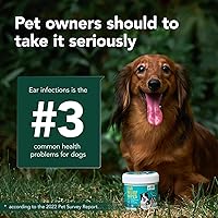 Vista 7 de Toallitas limpiadoras de oídos para perros, tratamiento de infección de oído de perro, toallitas hipoalergénicas para los oídos para perros y gatos