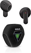 RCA Wave-78 True Wireless Earbuds, Bluetooth 5.2 Headphones with Microphone, Charging Case, 20H Playtime, Hi-Res Audio, Sweat Resistant, Compact in-Ear Design, Noise Cancelling, Black