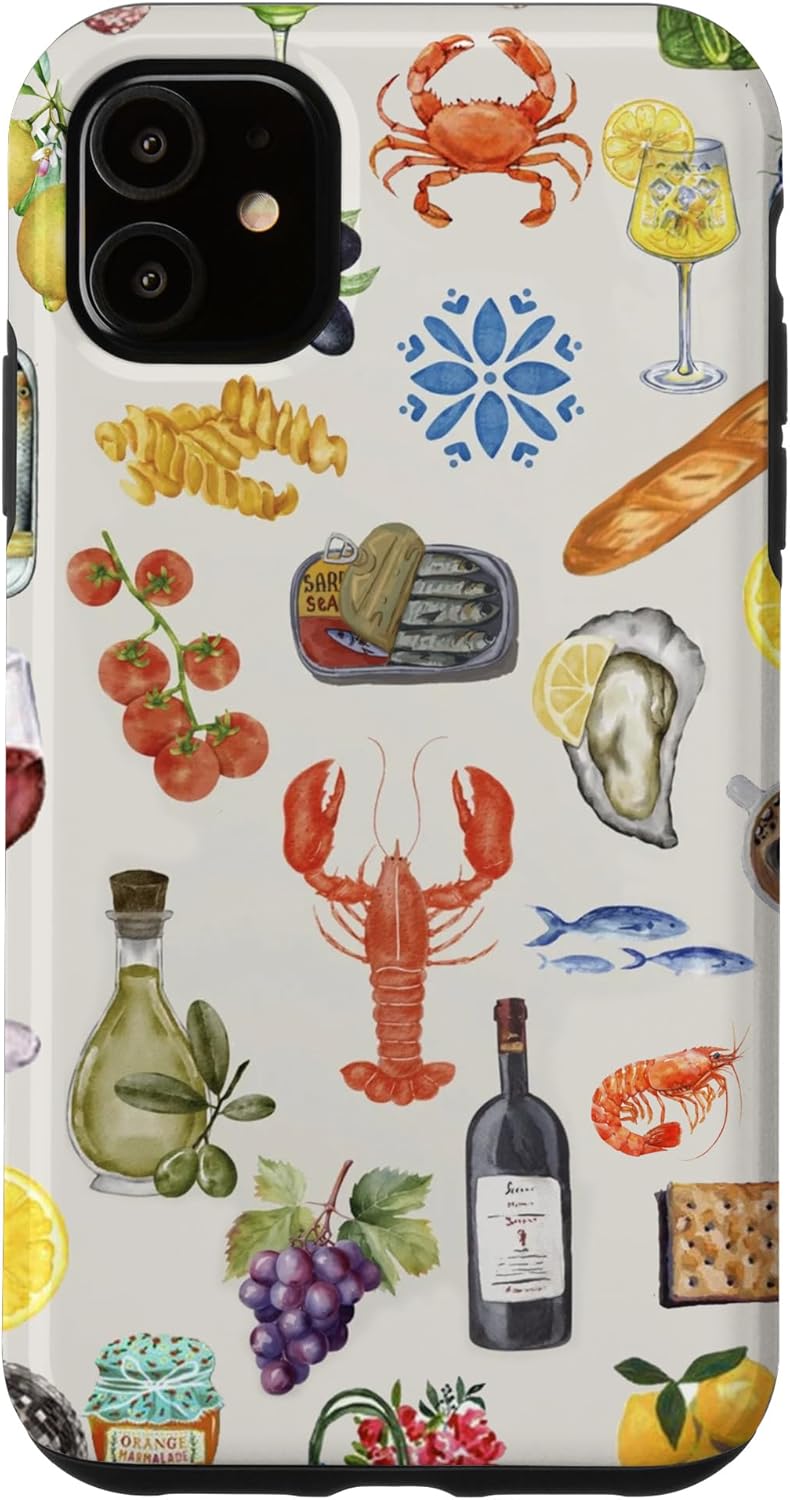 iPhone 11 Fish Sardines Dirty Martini Collage Girly Summer Beach Case