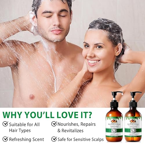 Miniatura 6 de Batana Oil - Juego de champú y acondicionador de aceite de batana crudo para el crecimiento del cabello, champú y acondicionador con biotina, champú