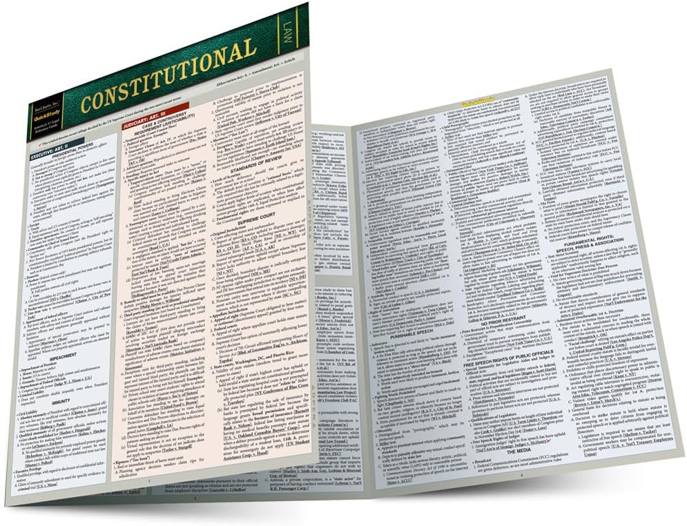 Constitutional Law: a QuickStudy Laminated Reference Guide