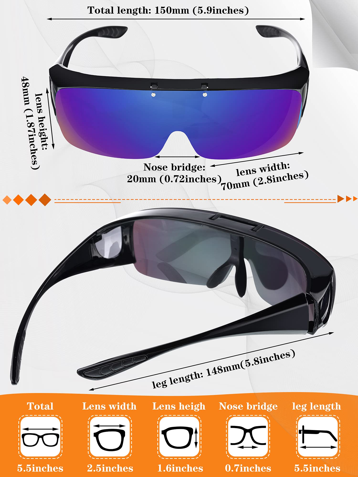 Gafas de sol deportivas polarizadas para hombres y mujeres, protección UV, para conducir, pesca, 3 unidades, Colores Variados 4