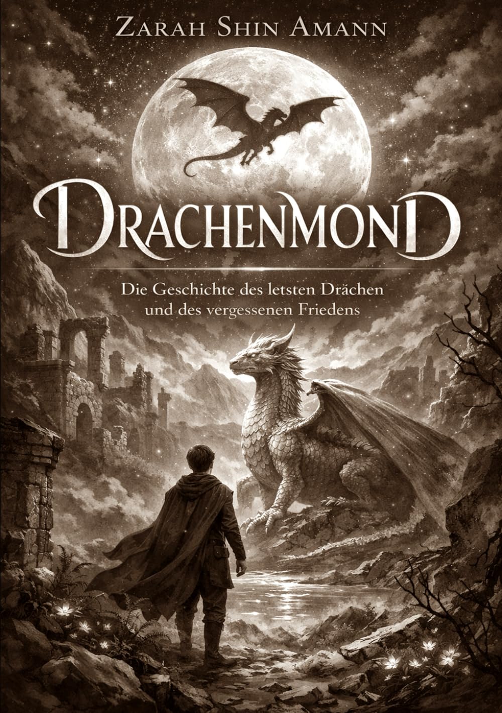Drachenmond - Schwarz-Weiß-Edition: Die Geschichte des letzten Drachen und des vergessenen Friedens (Märchen aus aller Welt)