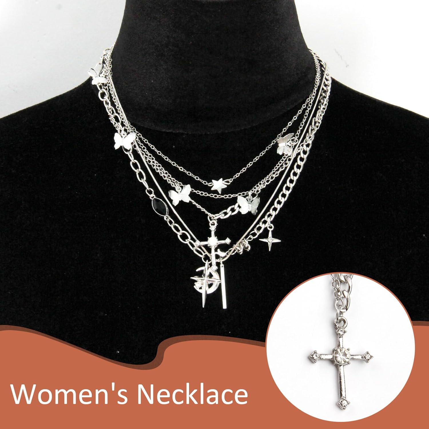 Y2K Necklace Set Alternative Jewelry Grunge Accessories Punk Goth Emo Necklaces Aesthetic for Women Men - Image 4
